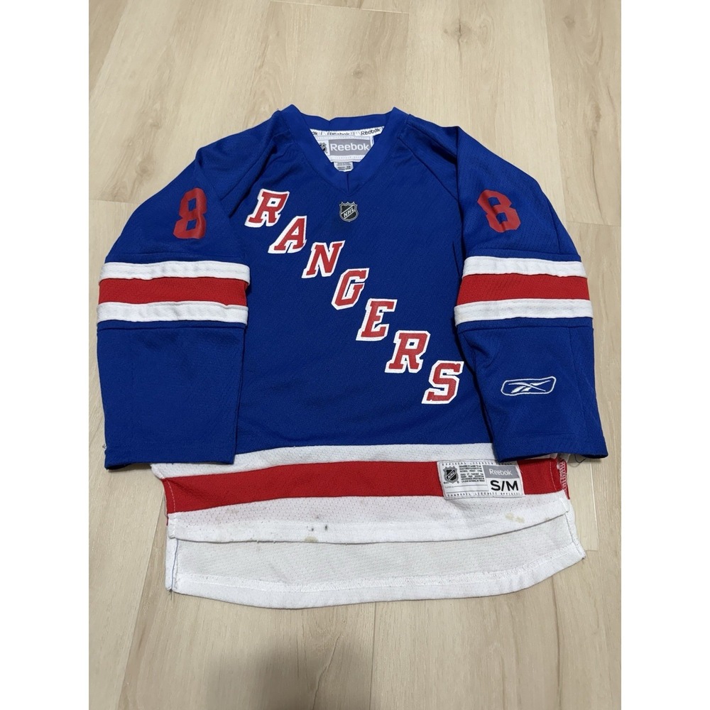 Reebok Premier NHL Youth Size S/M New York Rangers Aperawic Hockey Jersey Blue